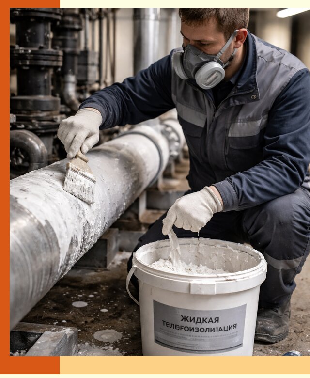Утепление оборудования жидкой теплоизоляцией в Котласе