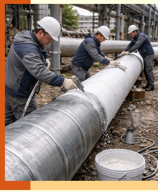 Утепление теплотрассы жидкой теплоизоляцией в Котласе