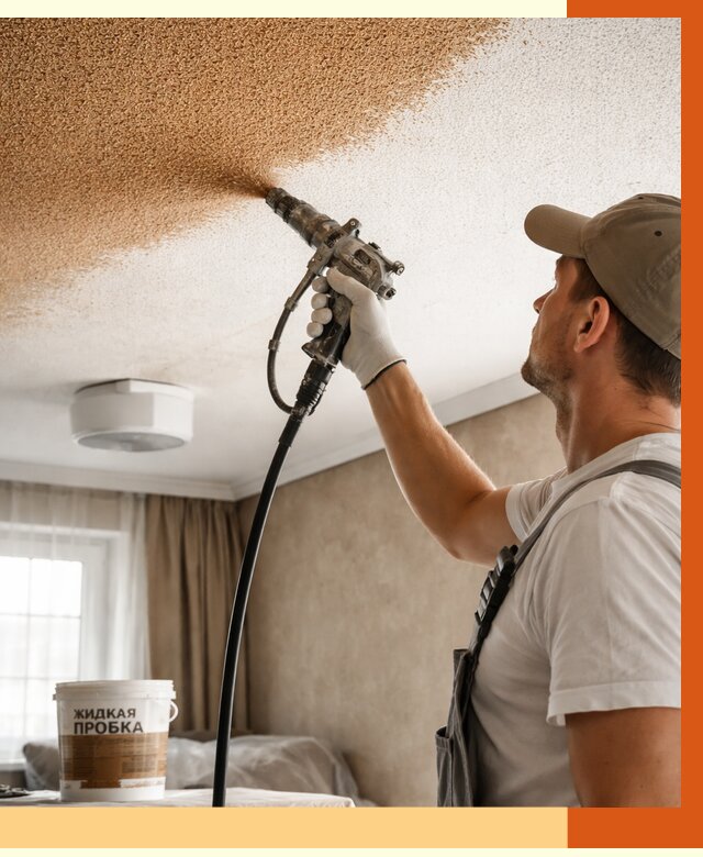 Утепление потолка жидкой пробкой в Котласе от 3627 руб. | ТепломастерКтл