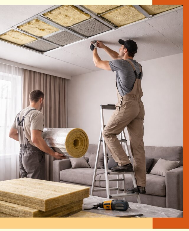 Шумоизоляция потолка в Котласе от 2332 руб. под ключ | Профессионально — ТепломастерКтл