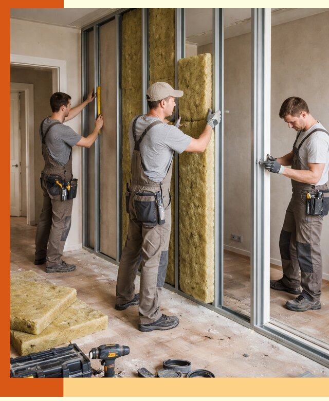 Шумоизоляция межкомнатных перегородок в Котласе эффективно и надёжно