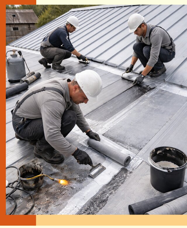 Гидроизоляция металлической кровли с гарантией в Котласе