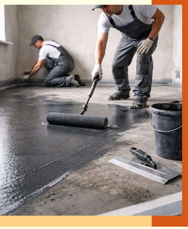Профессиональная гидроизоляция пола в Котласе от 8809 руб. под ключ | ТепломастерКтл
