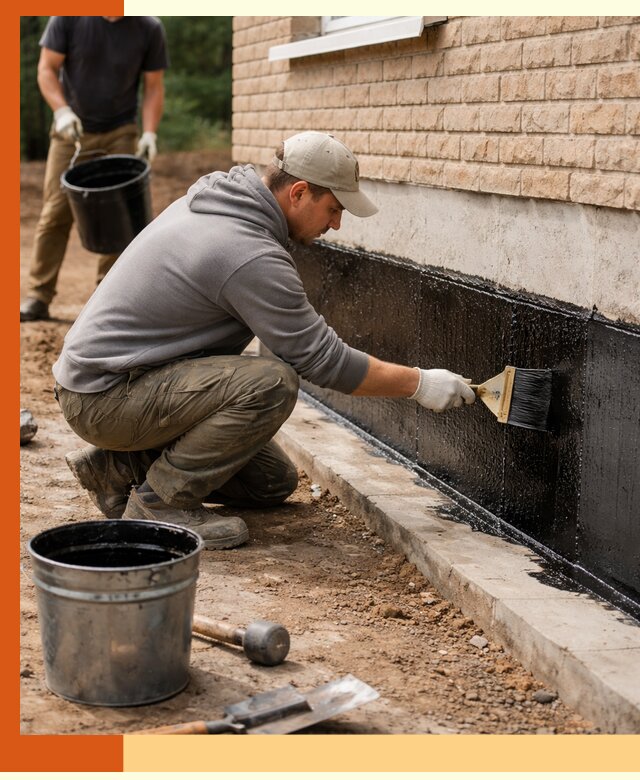 Гидроизоляция цоколя домов и зданий в Котласе эффективными методами