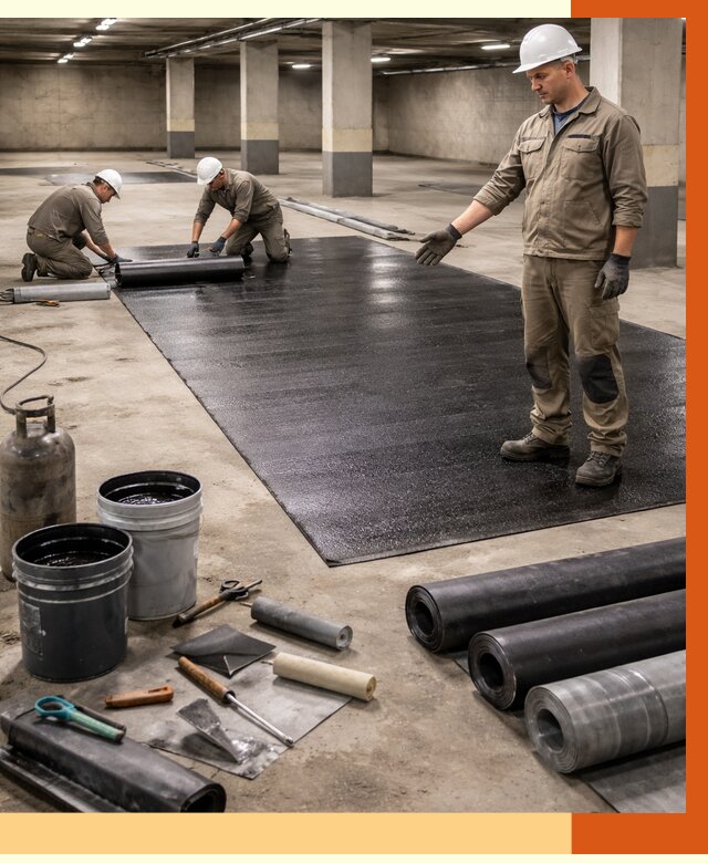 Гидроизоляция паркинга в Котласе от 1244 руб/м² — профессиональная защита | ТепломастерКтл