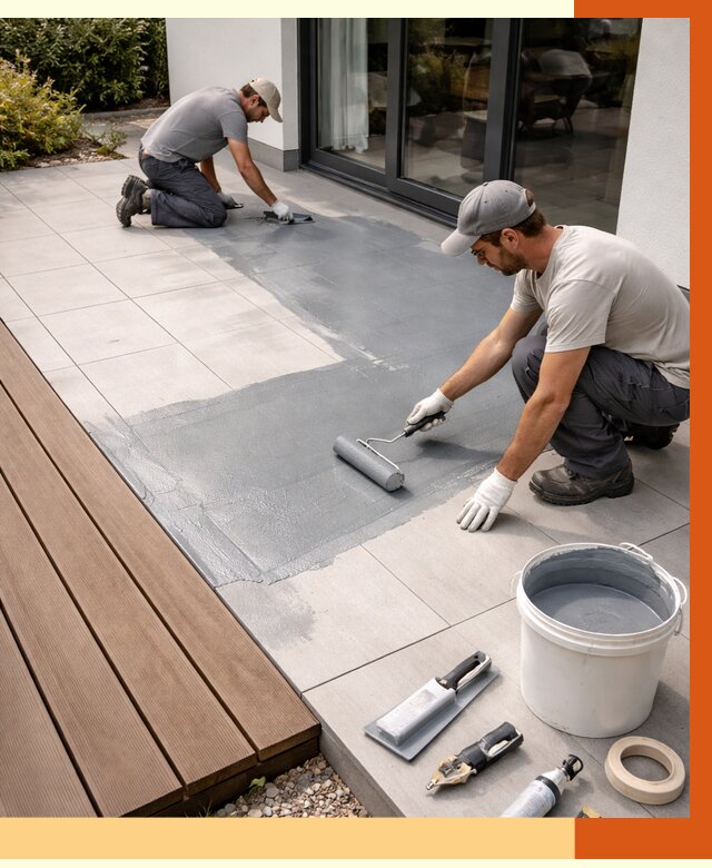 Гидроизоляция террасы в Котласе под ключ от 7772 руб./м² | ТепломастерКтл