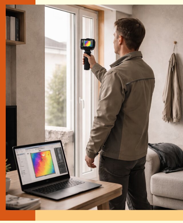 Тепловизионное обследование квартиры в Котласе для поиска утечек тепла