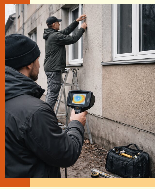 Тепловизионное обследование фасада в Котласе для выявления дефектов