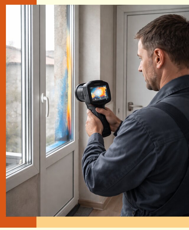 Тепловизионное обследование окон и дверей в Котласе