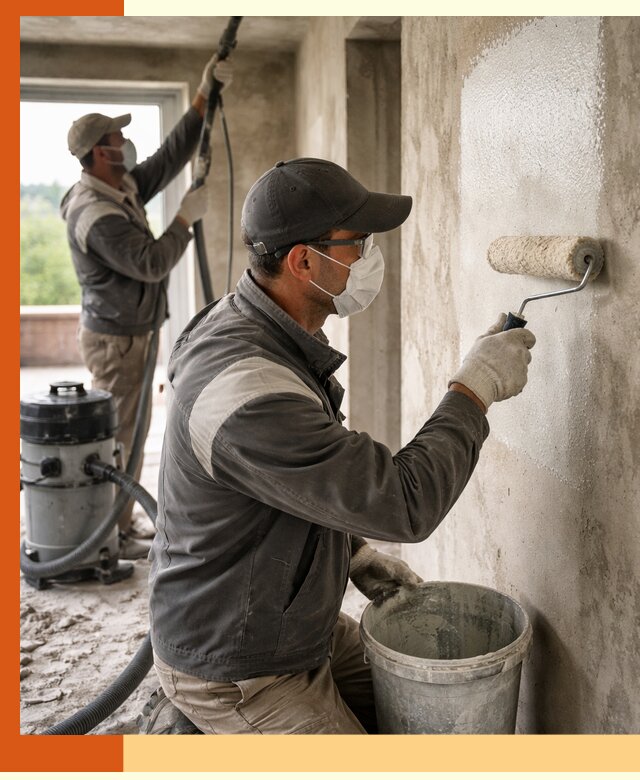 Подготовка поверхности под напыление утеплителя в Котласе