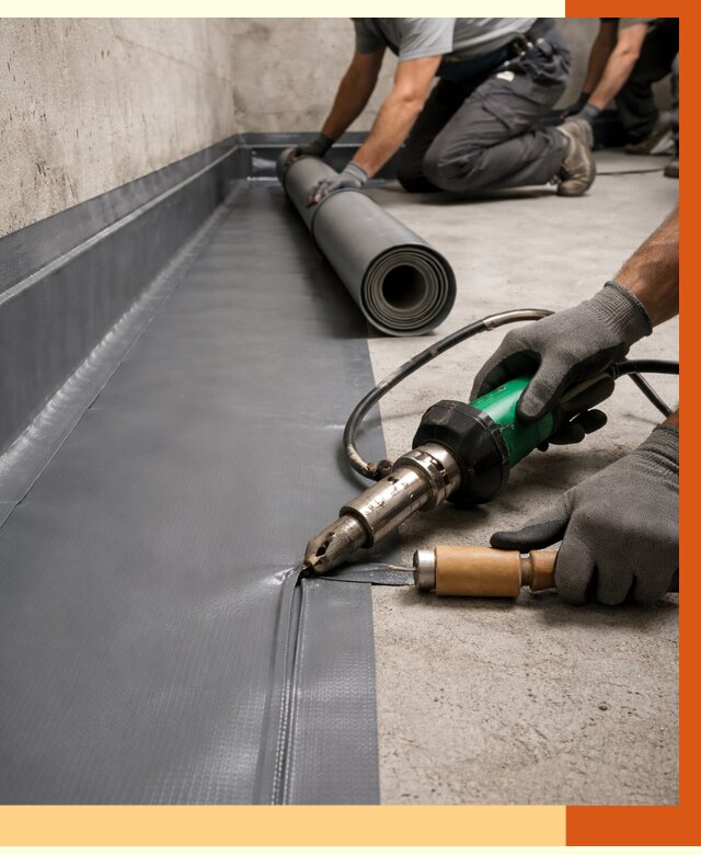 Монтаж гидроизоляционной мембраны в Котласе от 1031 руб/м2 | ТепломастерКтл