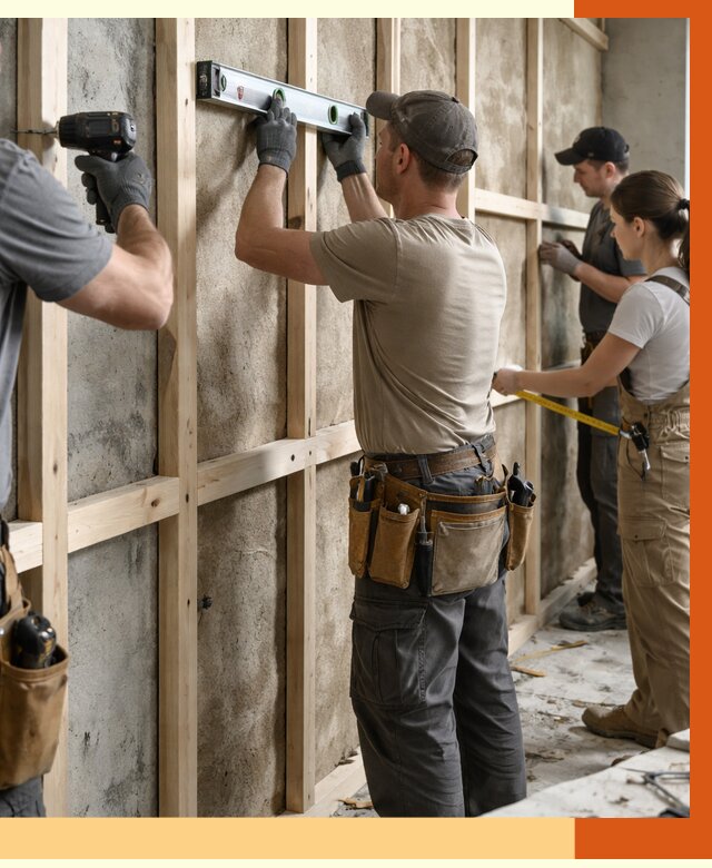 Монтаж обрешетки под утепление в Котласе от 1192 руб/м² | Заказать у ТепломастерКтл