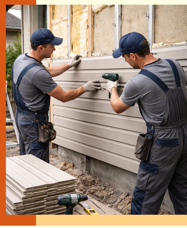 Монтаж сайдинга после утепления в Котласе качественно и надежно